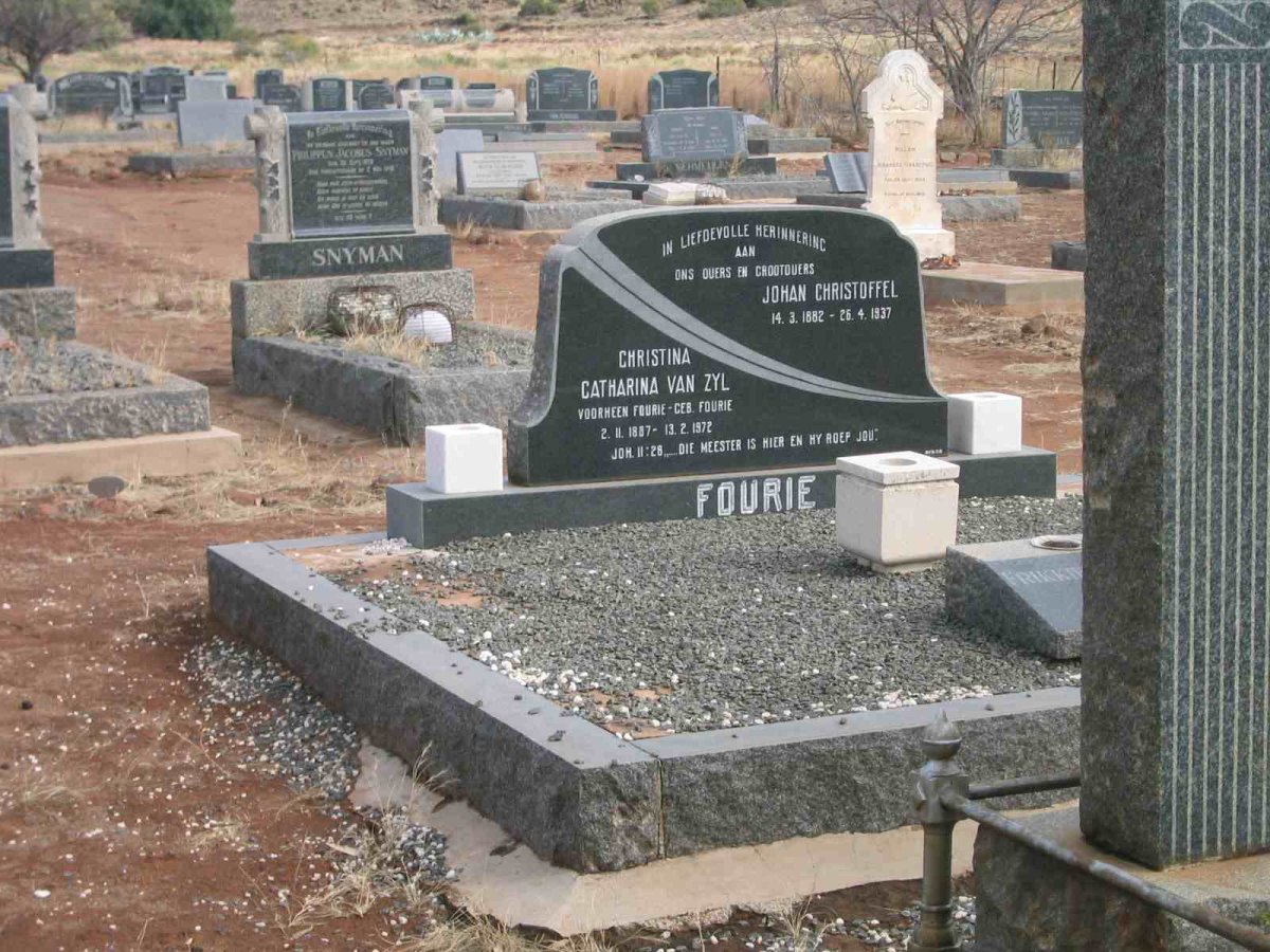 FOURIE Johan Christoffel 1882-1937 &amp; Christina Catharina  FOURIE 1887-1972