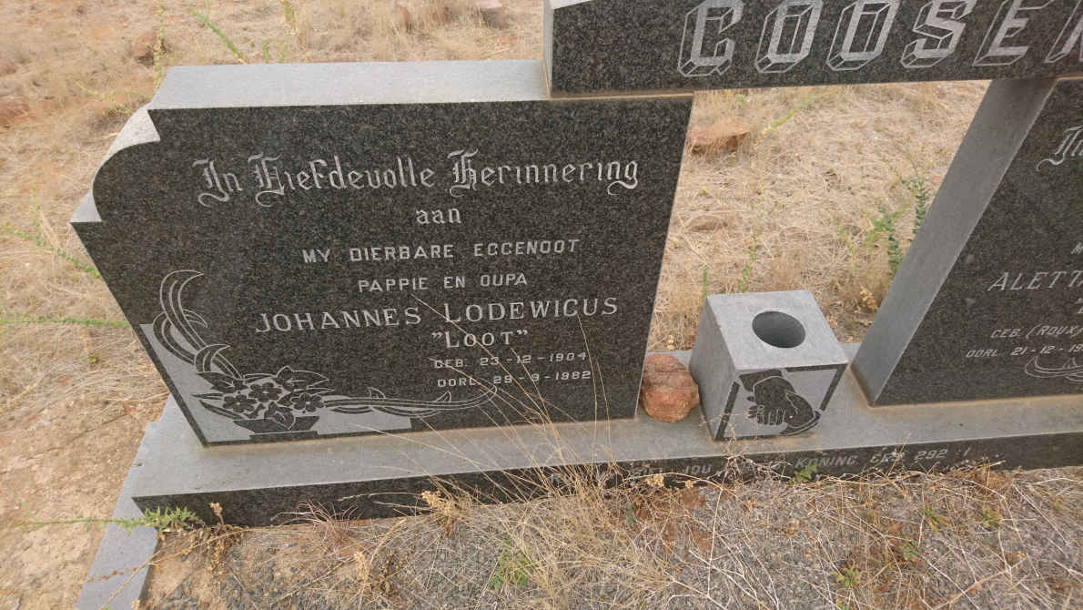 GOOSEN Johannes Lodewicus 1904-1982 &amp; Aletta Catharina S. ROUX 1912-1990