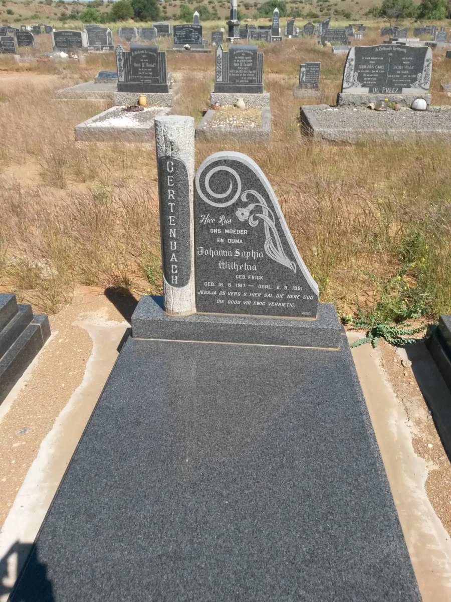 GERTENBACH Johanna Sophia Wilhelna nee FRICK 1917-1991