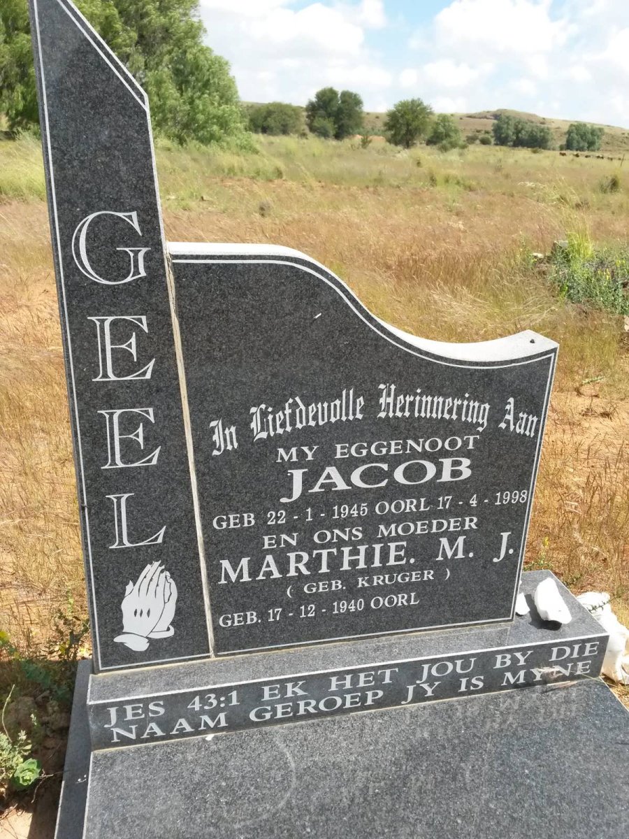 GEEL Jacob 1945-1998 &amp; M.J. KRUGER 1940-