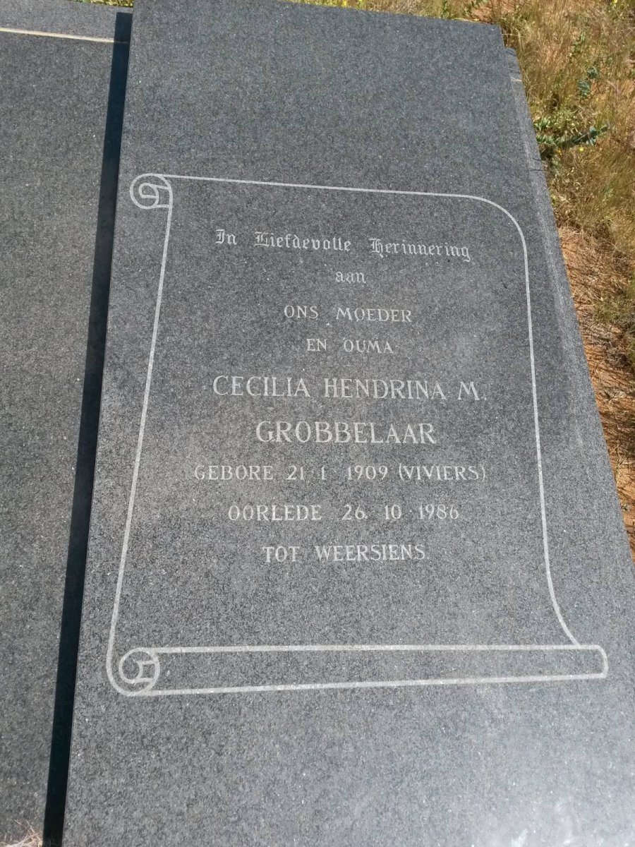 GROBBELAAR Cecilia Hendrina M. nee VIVIERS 1909-1986