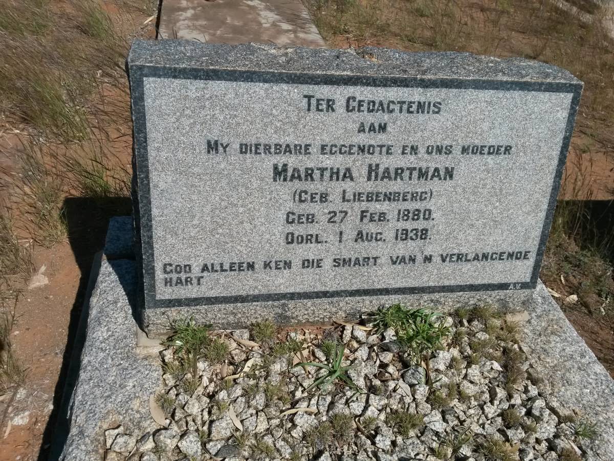 HARTMAN Martha nee LIEBENBERG 1880-1938