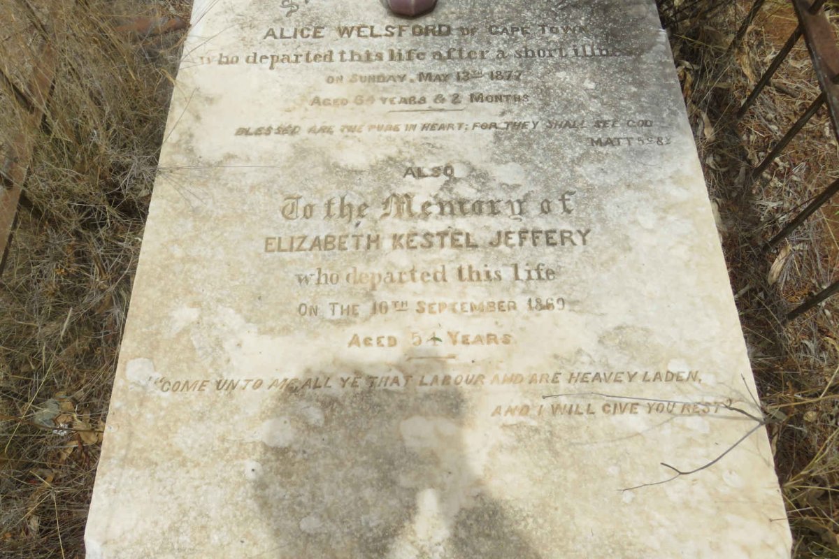 JEFFERY Elizabeth Kestel -1869 :: WELSFORD Alice -1877
