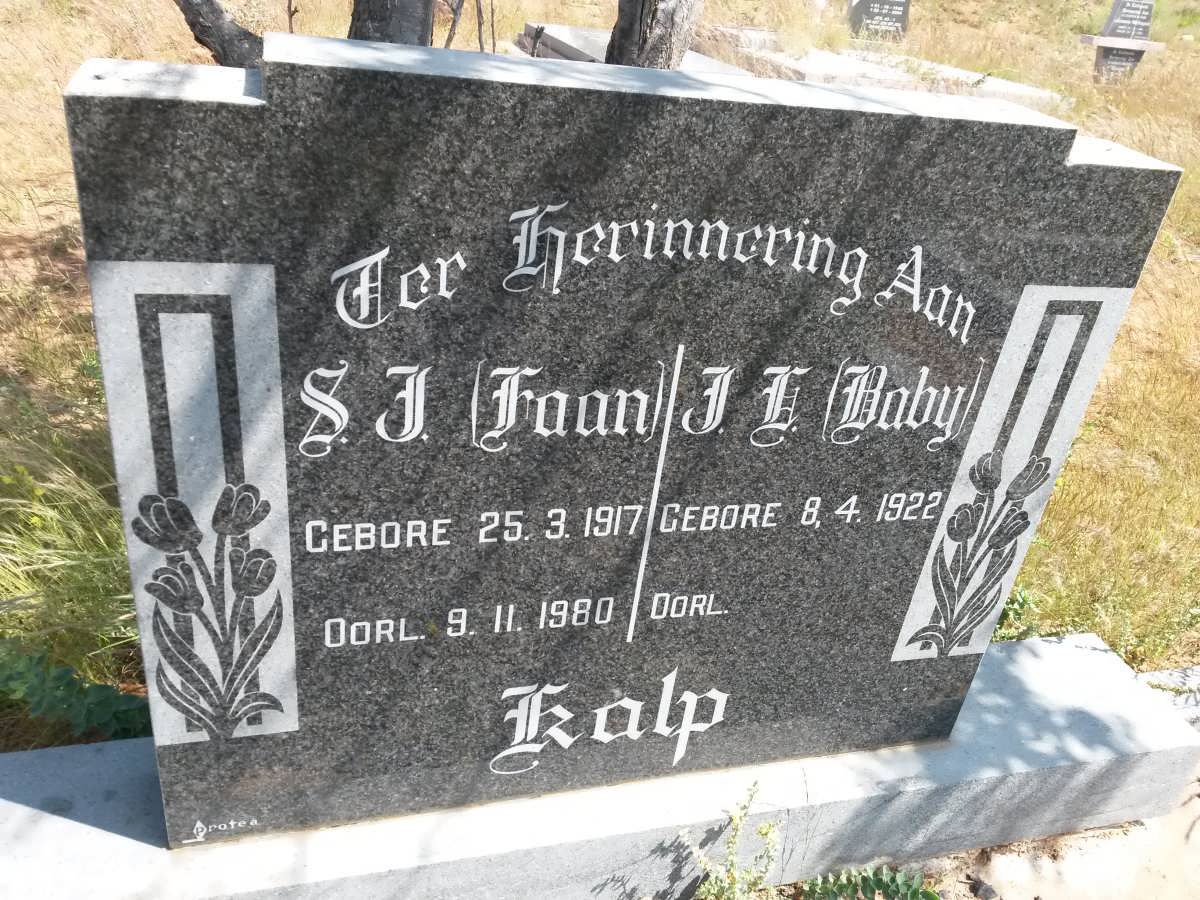 KALP S.J. 1917-1980 &amp; J.?. 1922-