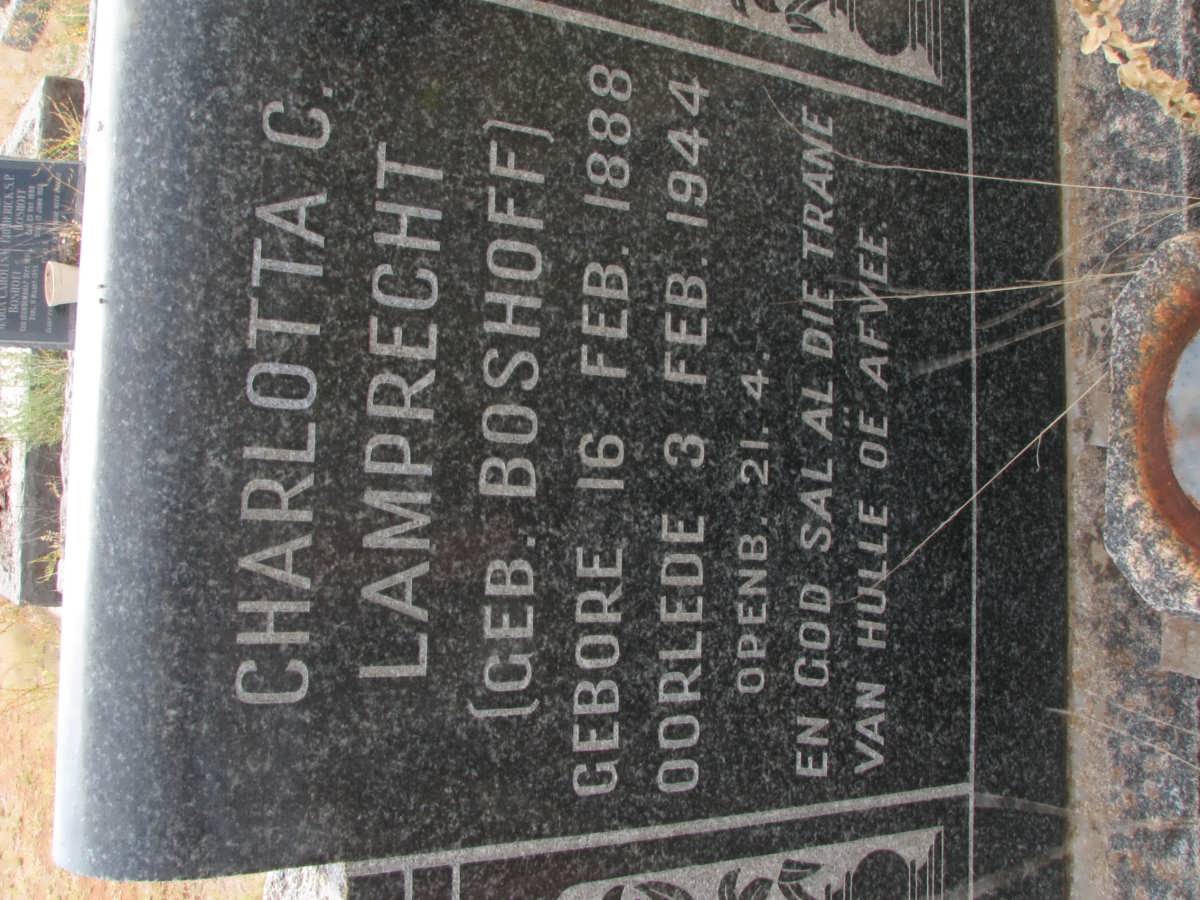LAMPRECHT Charlotta C. nee BOSHOFF 1888-1944