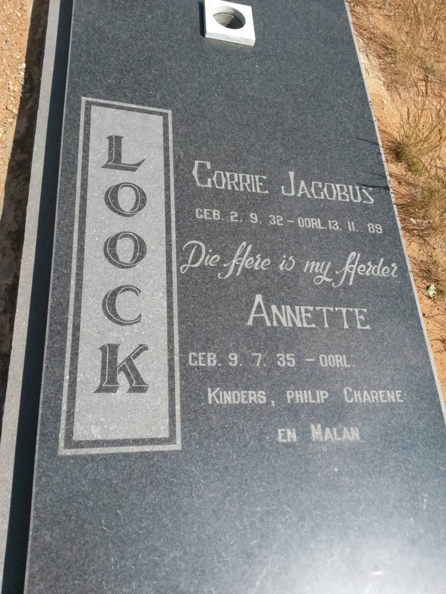 LOOCK Corrie Jacobus 1932-1989 &amp; Annette 1935-