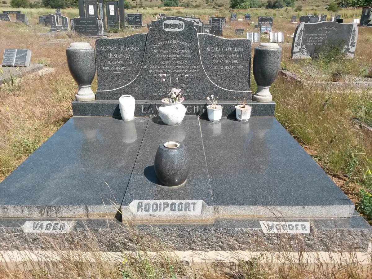 LAMPRECHT Adriaan Johannes Hendrikus 1891-1958 &amp; Susara Catharina VAN DER WALT 1895-1991