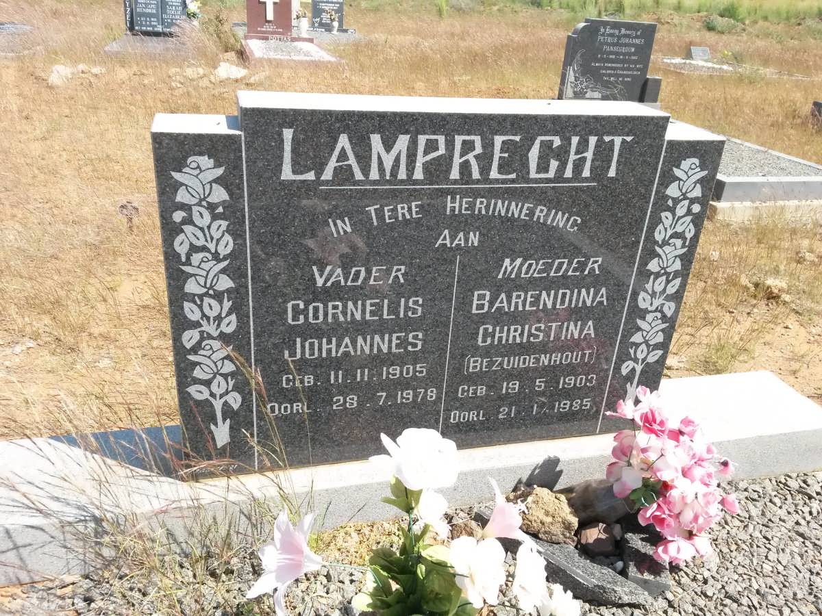 LAMPRECHT Cornelis Johannes 1905-1978 &amp; Barendina Christina BEZUIDENHOUT 1903-1985