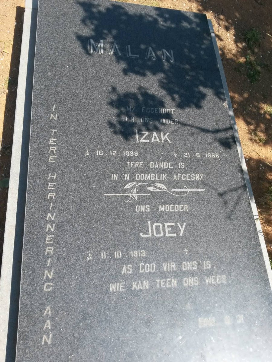 MALAN Izak 1899-1986 &amp; Joey 1913-