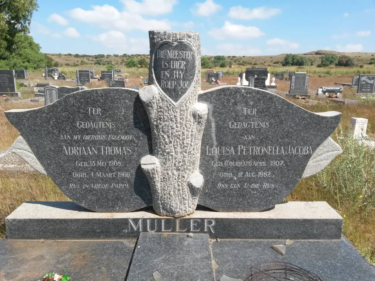 MULLER Adriaan Thomas 1908-1960 &amp; Louisa Petronella Jacoba FOURIE 1907-1962