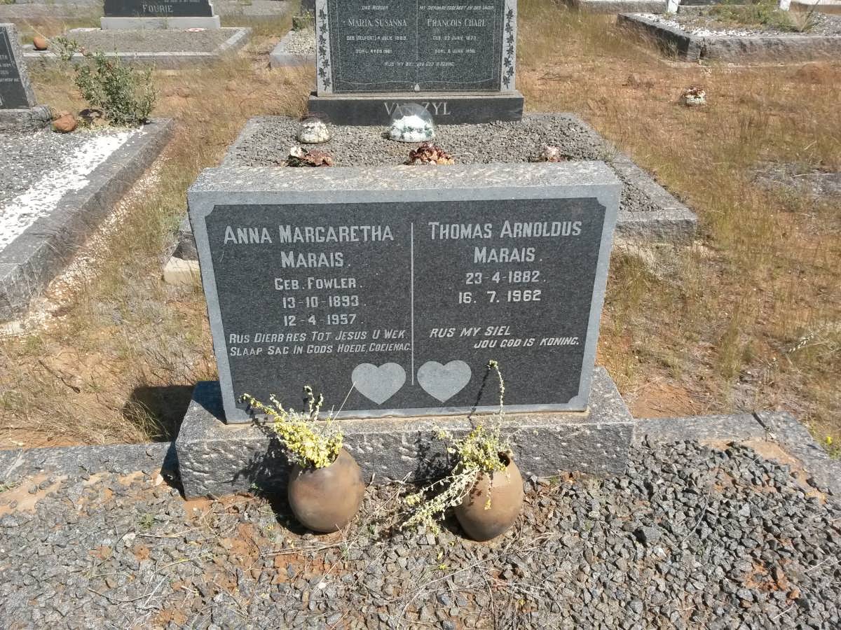 MARAIS Thomas Arnoldus 1882-1962 &amp; Anna Margaretha FOWLER 1893-1957