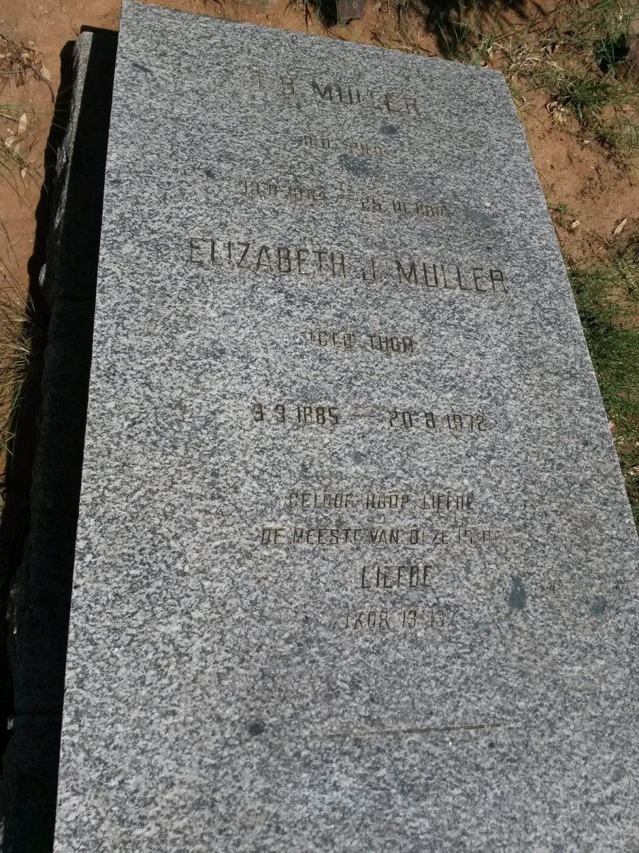 MULLER ?. B. 1884-19?? &amp; Elizabeth THOM 1885-1972