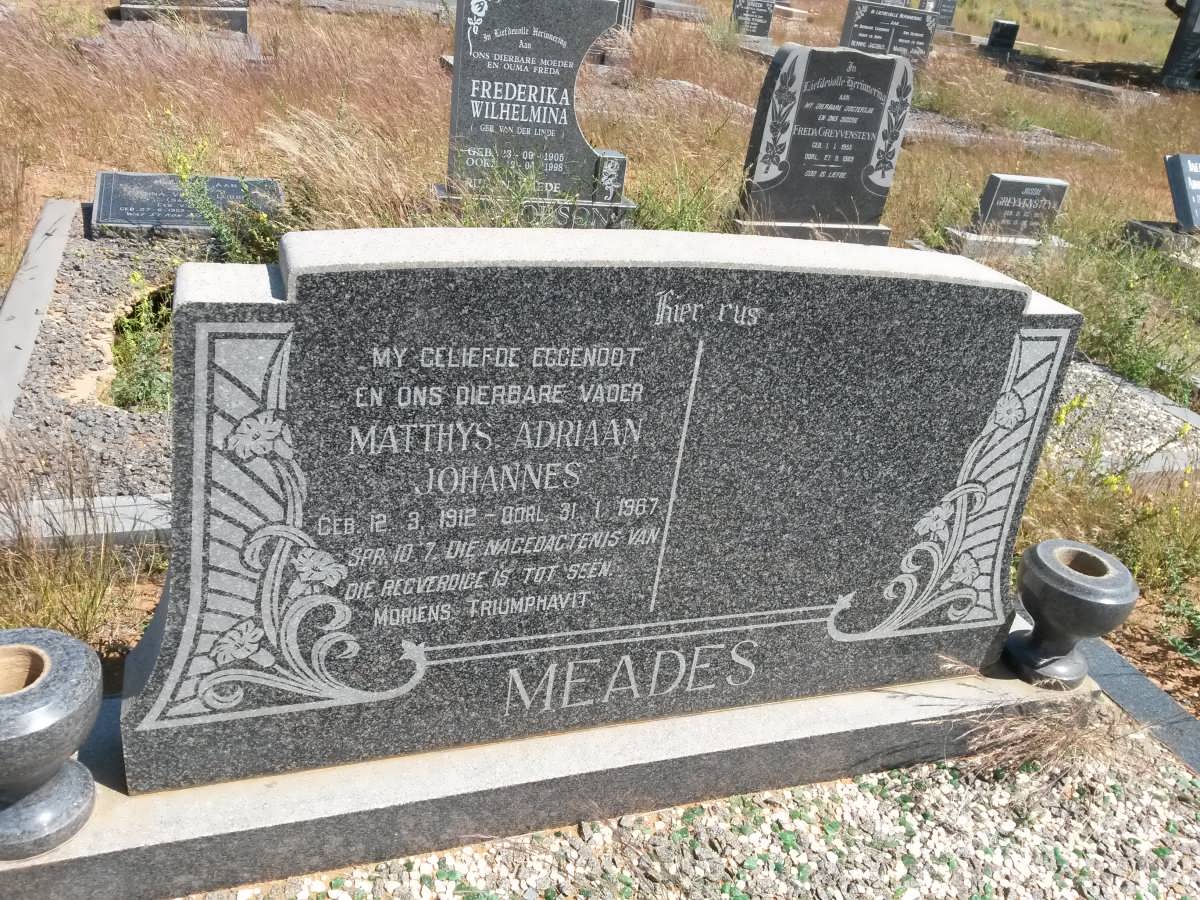 MEADES Matthys Adriaan Johannes 1912-1967