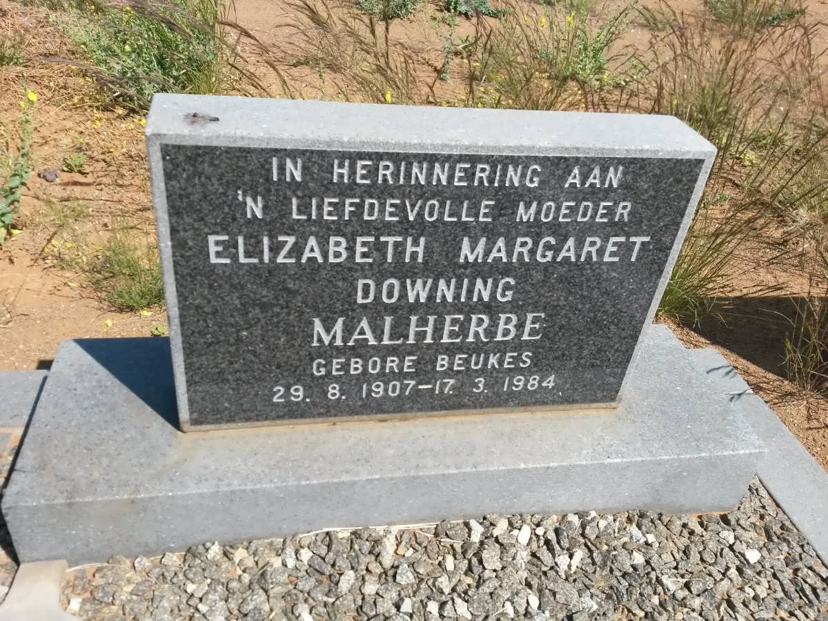 MALHERBE Elizabeth Margaret Downing nee BEUKES 1907-1984
