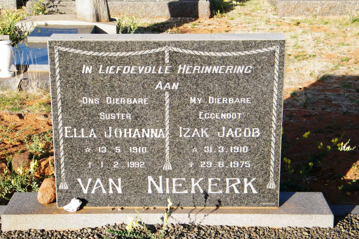 NIEKERK Izak Jacob, van 1910-1975 &amp; Ella Johanna 1910-1992