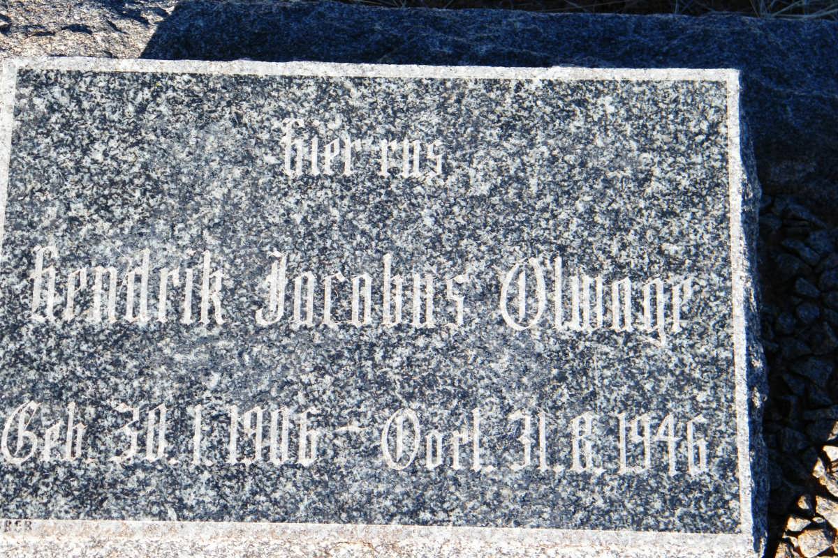 OLWAGE Hendrik Jacobus 1863-1928 &amp; Martha Helena 1876-1947 :: OLWAGE Hendrik Jacobus 1906-1946