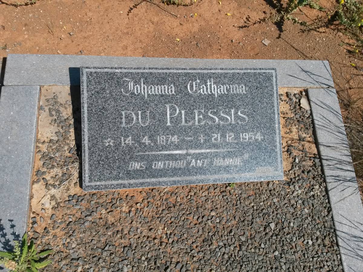 PLESSIS Johanna Catharina, du 1874-1954