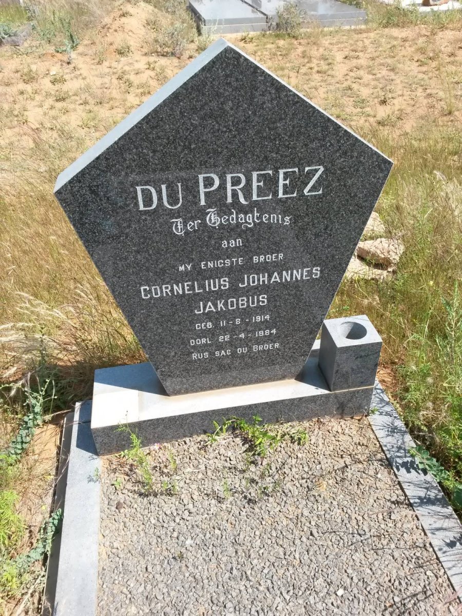 PREEZ Cornelius Johannes Jakobus, du 1914-1984