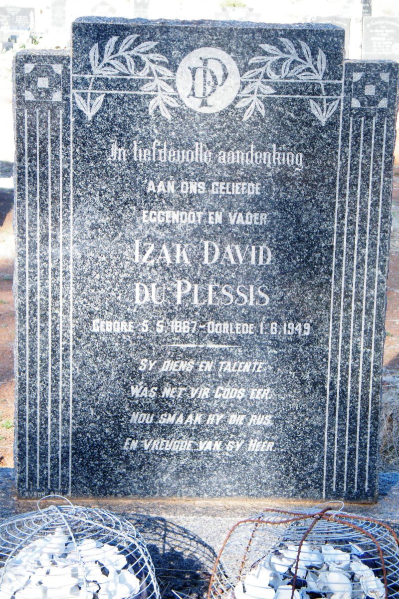 PLESSIS Izak David, du 1887-1949