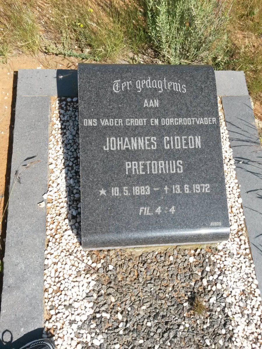 PRETORIUS Johannes Gideon 1883-1972
