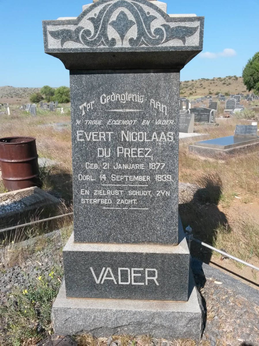 PREEZ Evert Nicolaas, du 1877-1939