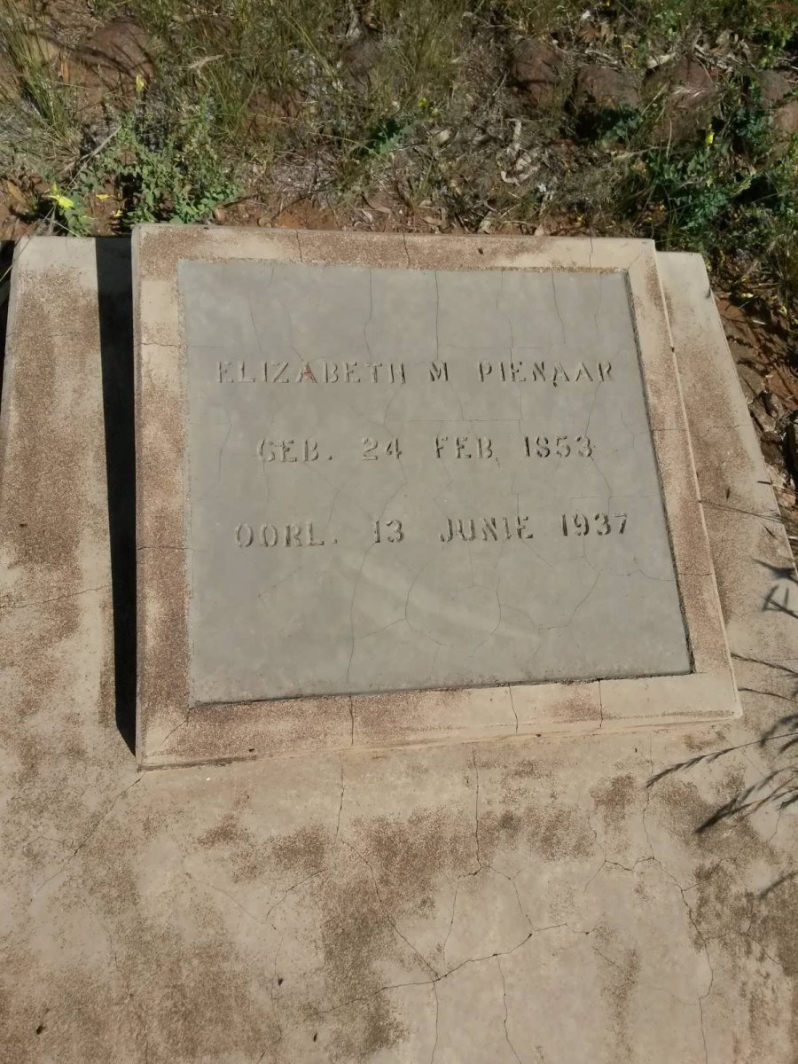 PIENAAR Elizabeth M. 1853-1937