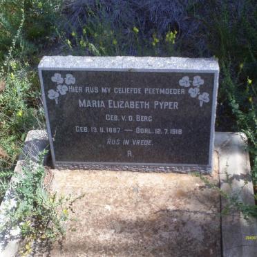 PYPER Maria Elizabeth nee v.d. BERG 1887-1918