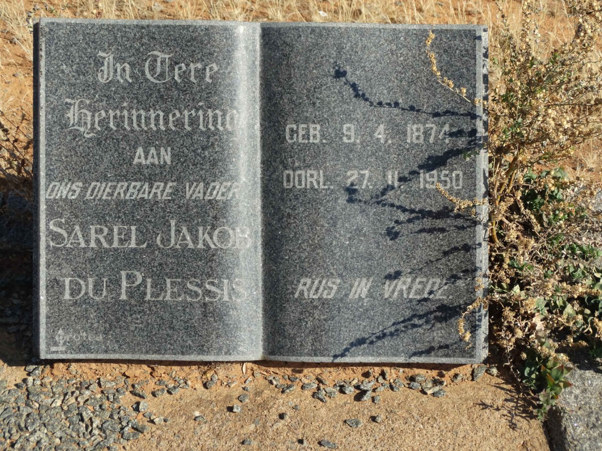 PLESSIS Sarel Jakob, du 1874-1950