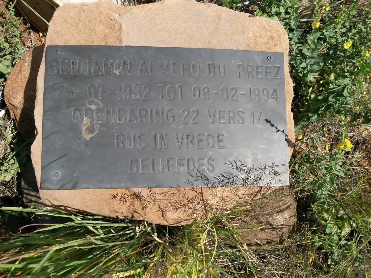 PREEZ Benjamin Almero, du 1932-1994