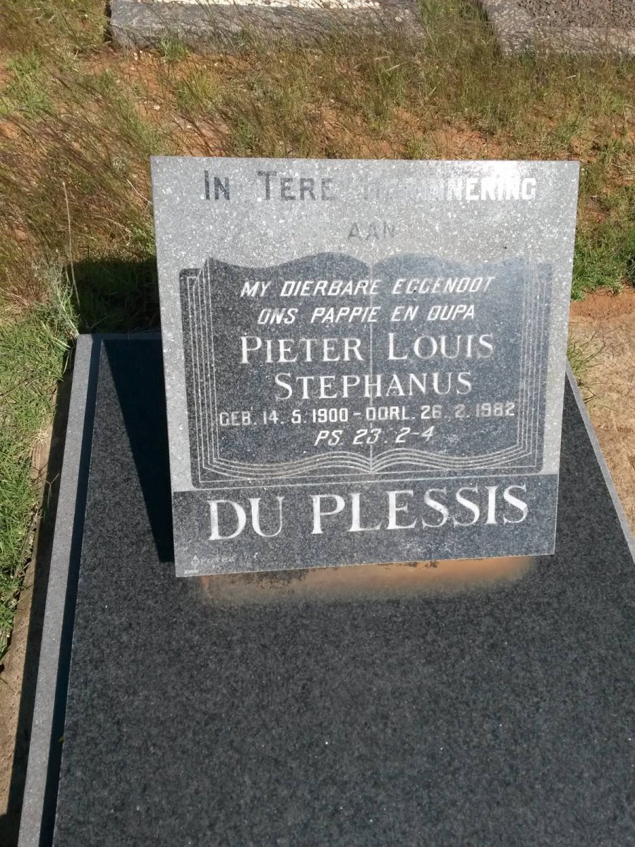 PLESSIS Pieter Louis Stephanus, du 1900-1982