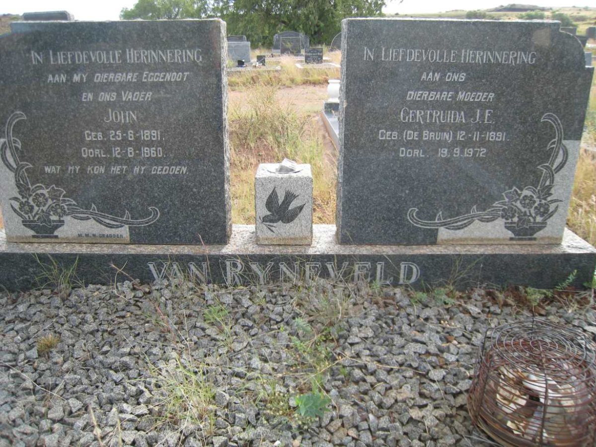 RYNEVELD John, van 1891-1960 &amp; Gertruida J.E. DE BRUIN 1891-1972