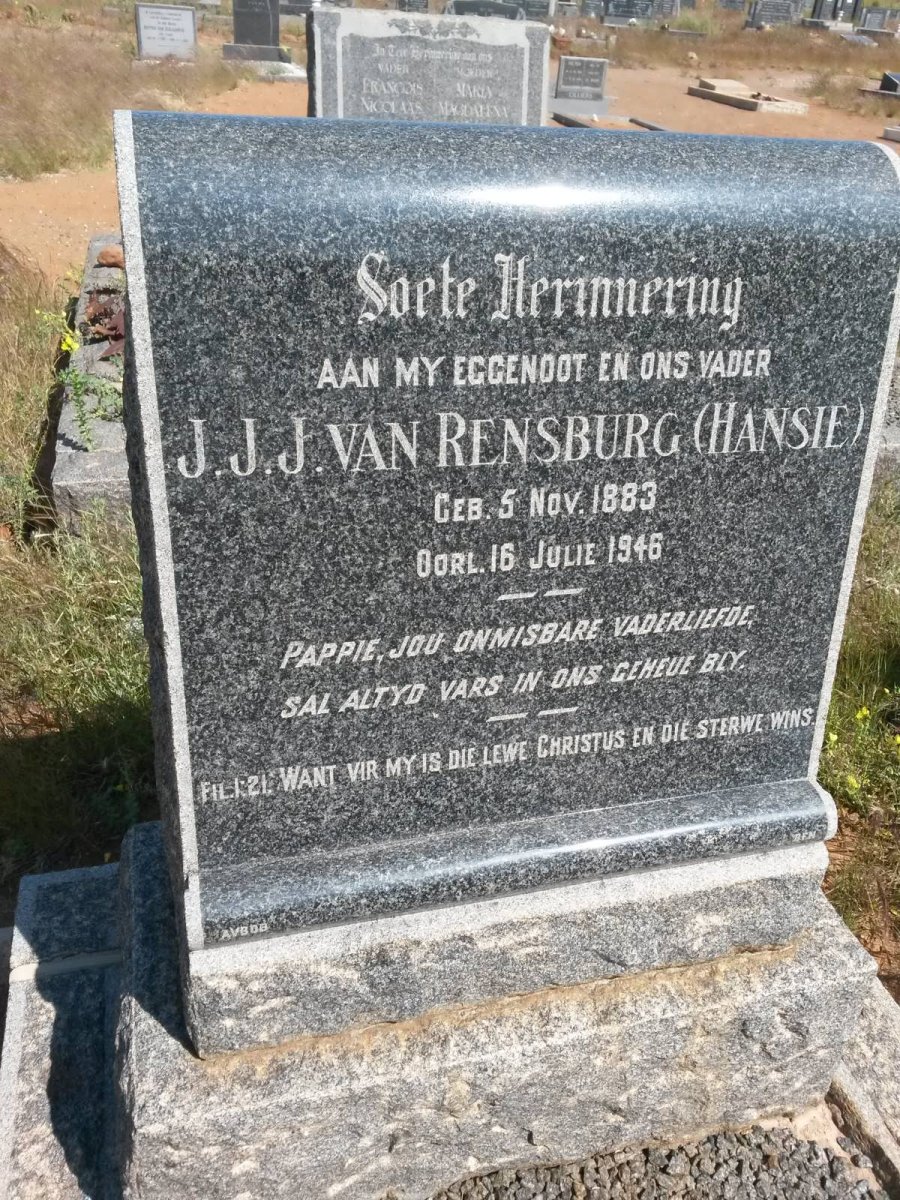 RENSBURG J.J.J., van 1883-1946