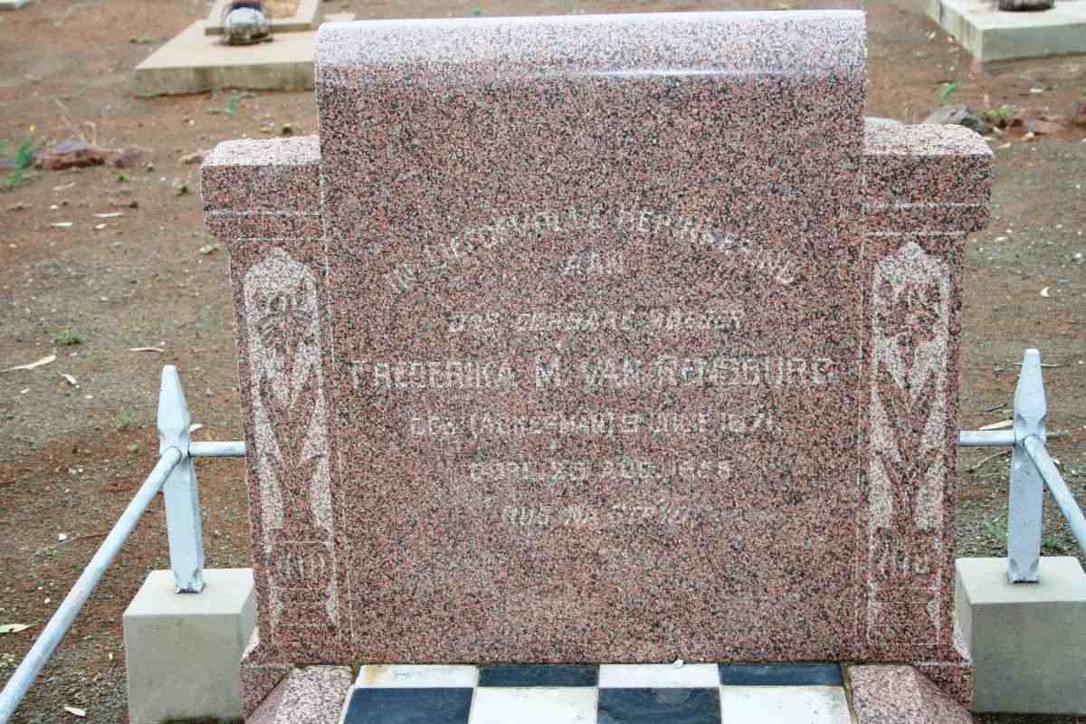 RENSBURG Frederika M., van nee ACKERMAN 187?-?