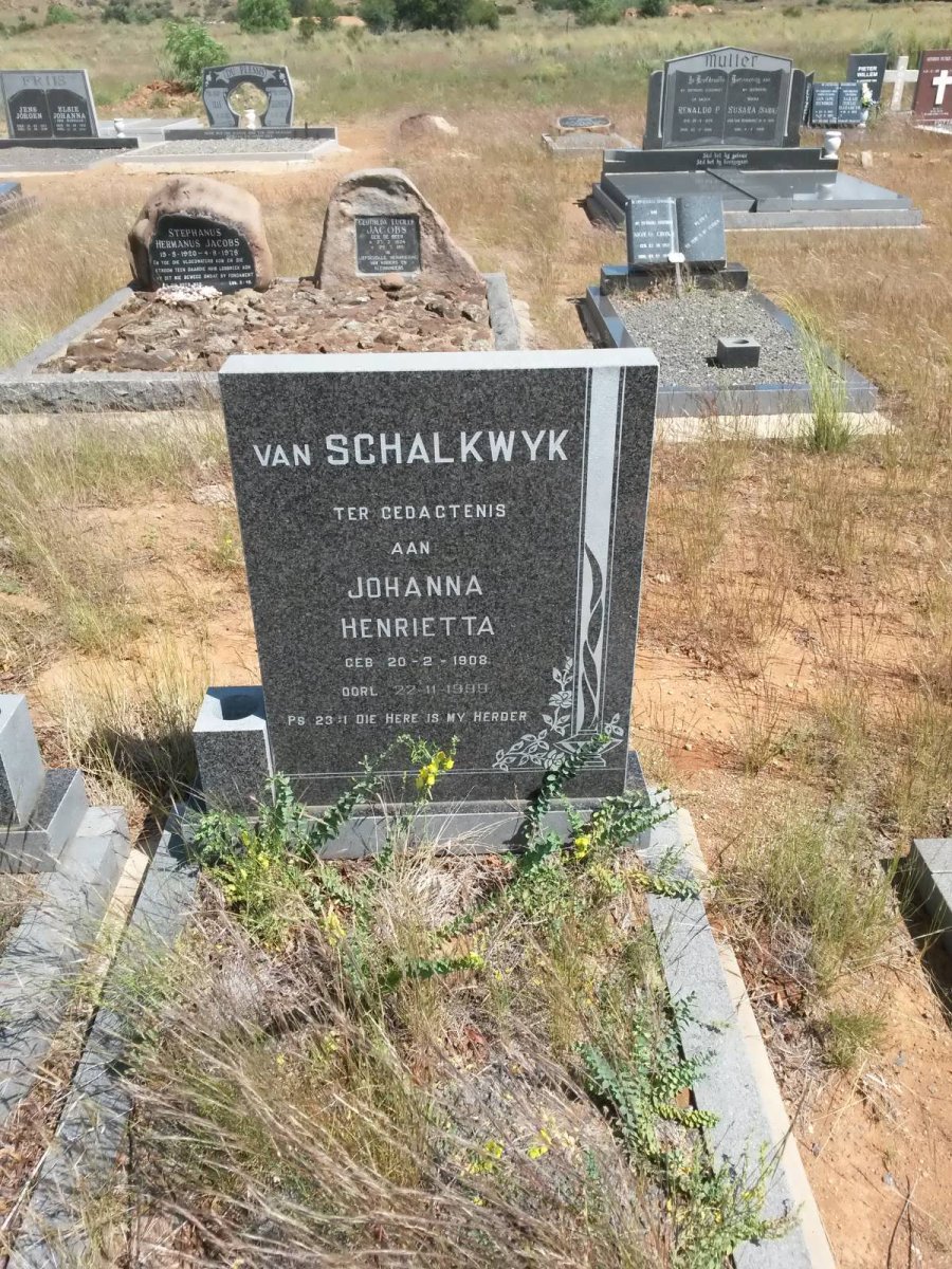 SCHALKWYK Johanna Henrietta, van 1908-1999