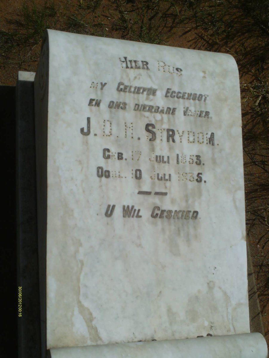 STRYDOM J.D.H. 1853-1935