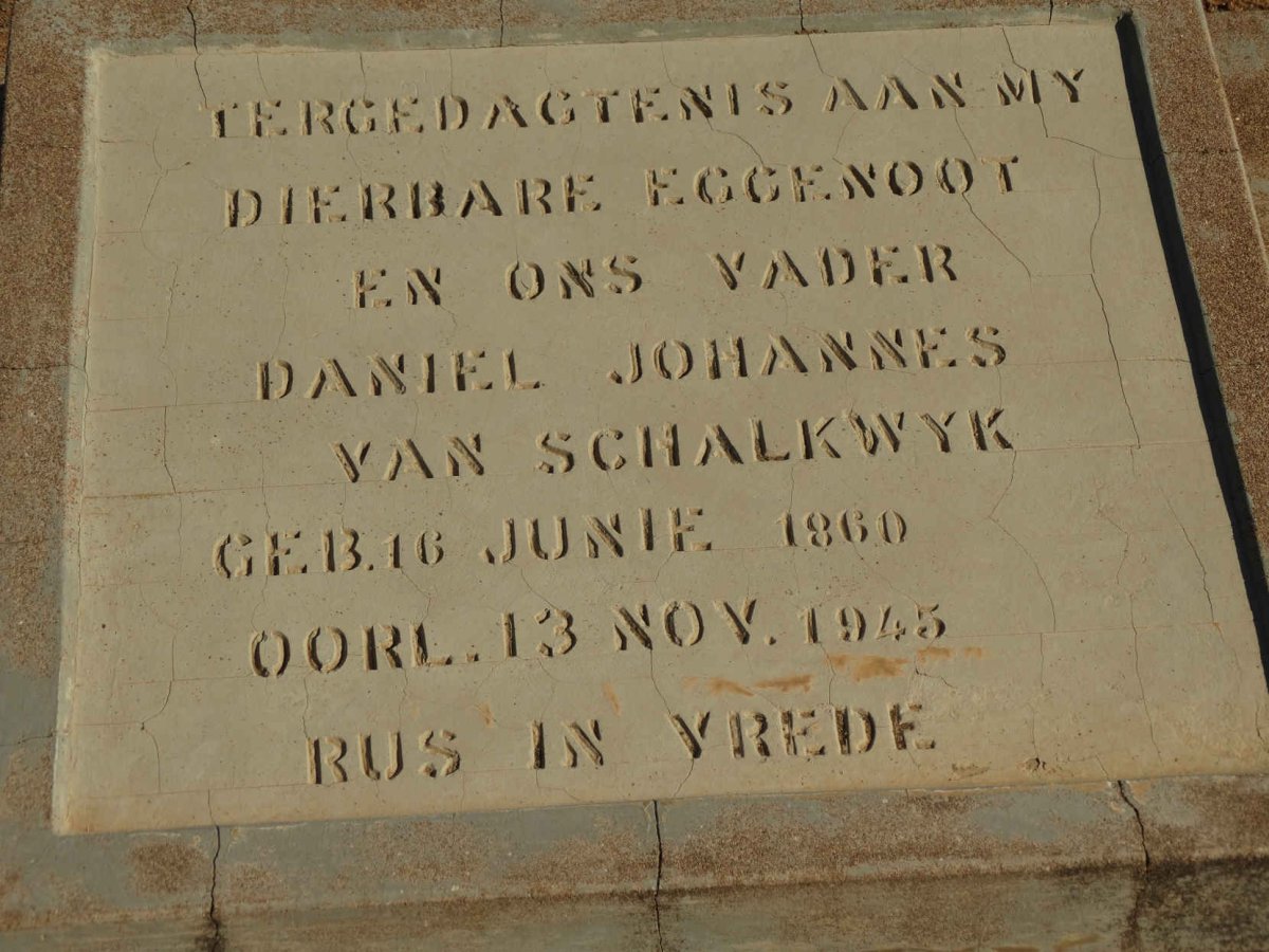SCHALKWYK Daniel Johannes, van 1860-1945