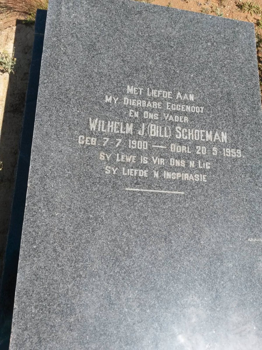 SCHOEMAN Wilhelm J. 1900-1959