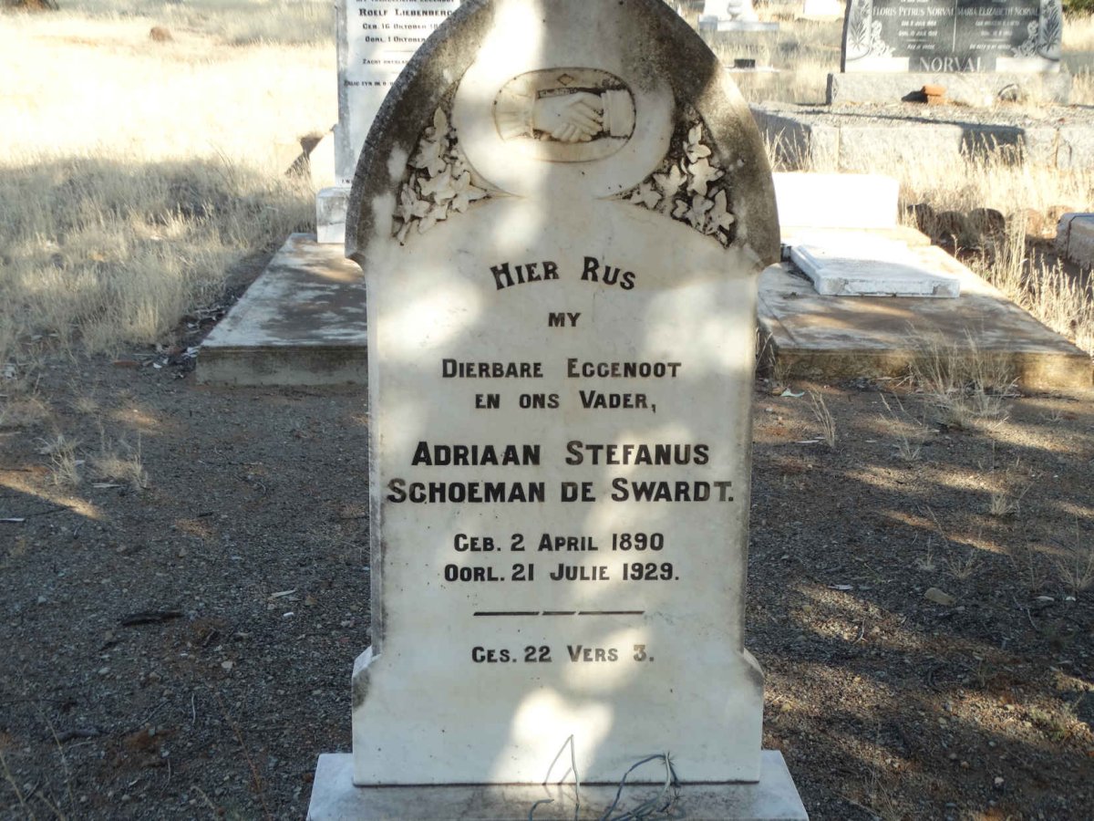 SWARDT Adriaan Stefanus Schoeman, de 1890-1929