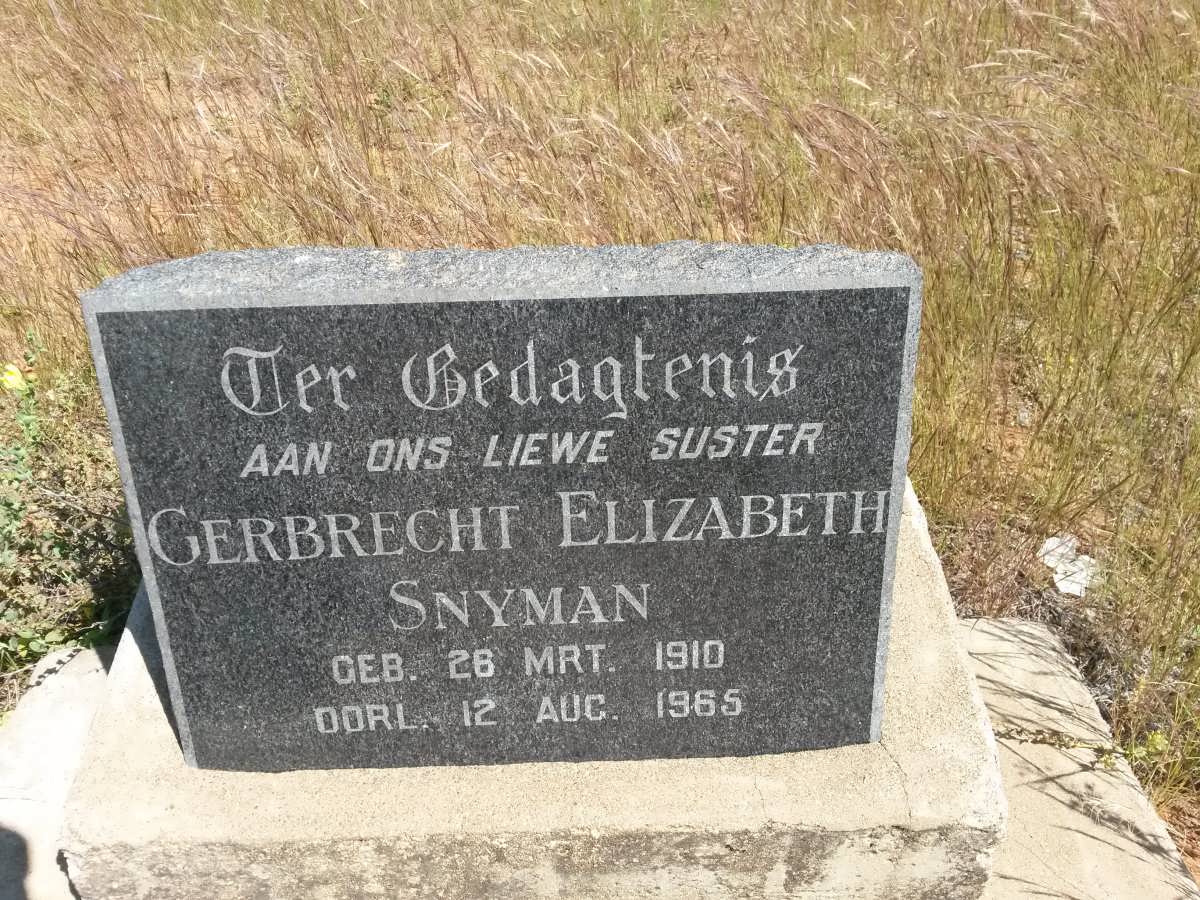 SNYMAN Gerbrecht Elizabeth 1910-1965