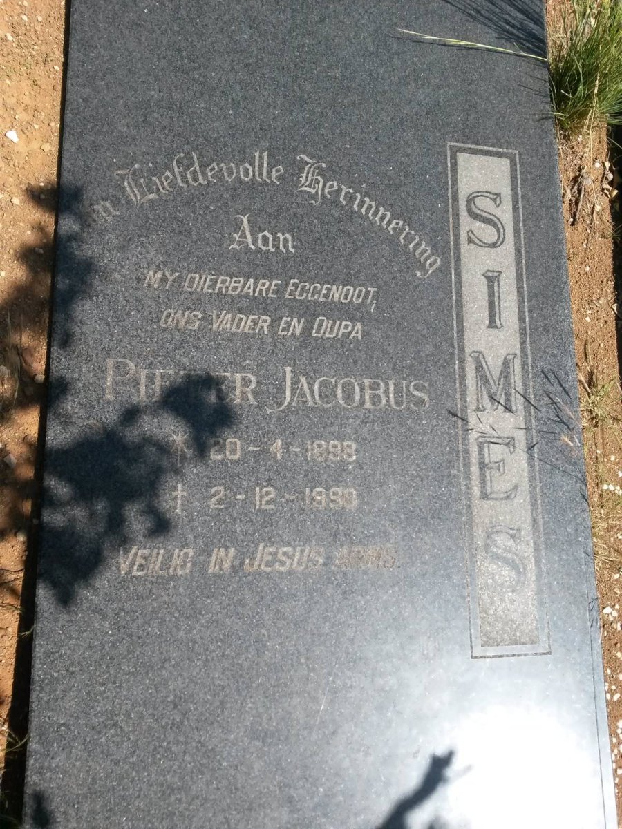 SIMES Pieter Jacobus 1898-1990