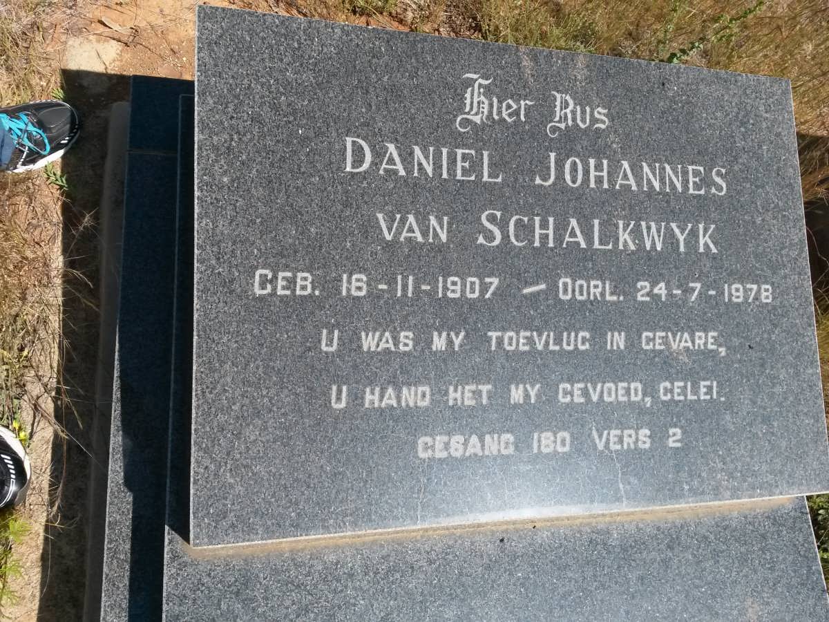 SCHALKWYK Daniel Johannes, van 1907-1978