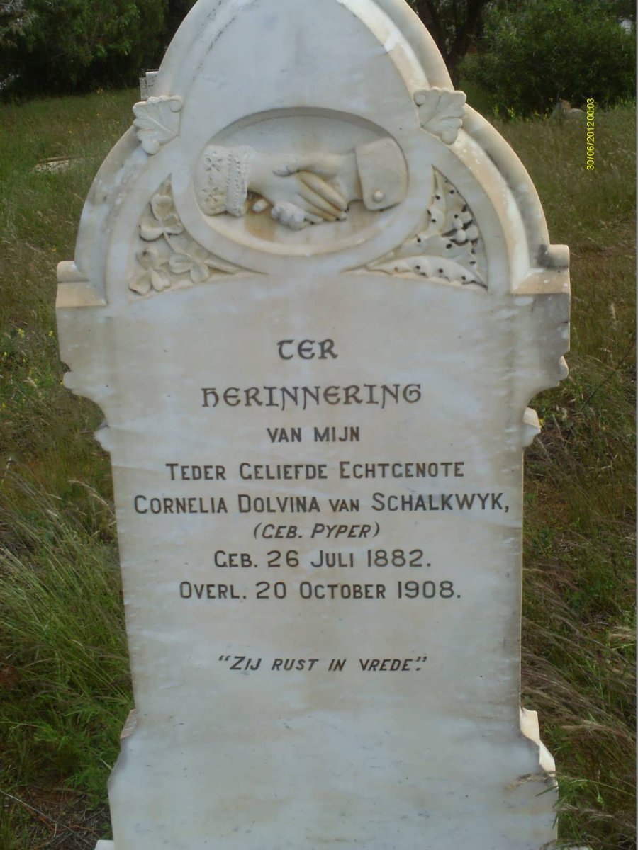 SCHALKWYK Cornelia Dolvina, van nee PYPER 1882-1908