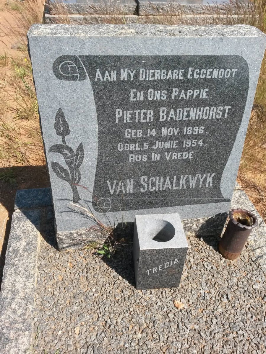 SCHALKWYK Pieter Badenhorst, van 1896-1954