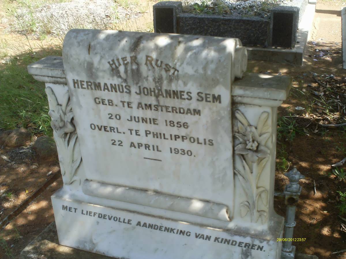 SEM Hermanus Johannes 1856-1930