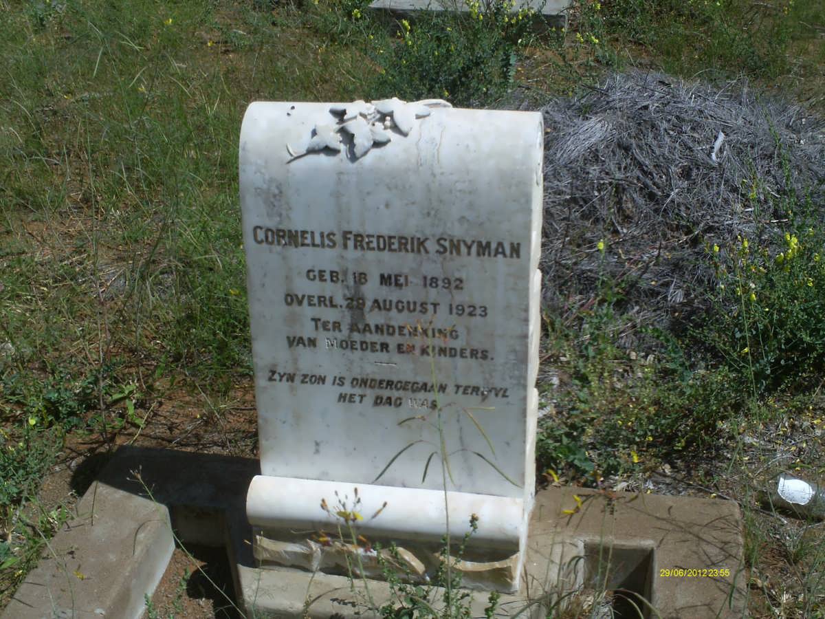 SNYMAN Cornelis Frederik 1892-1923