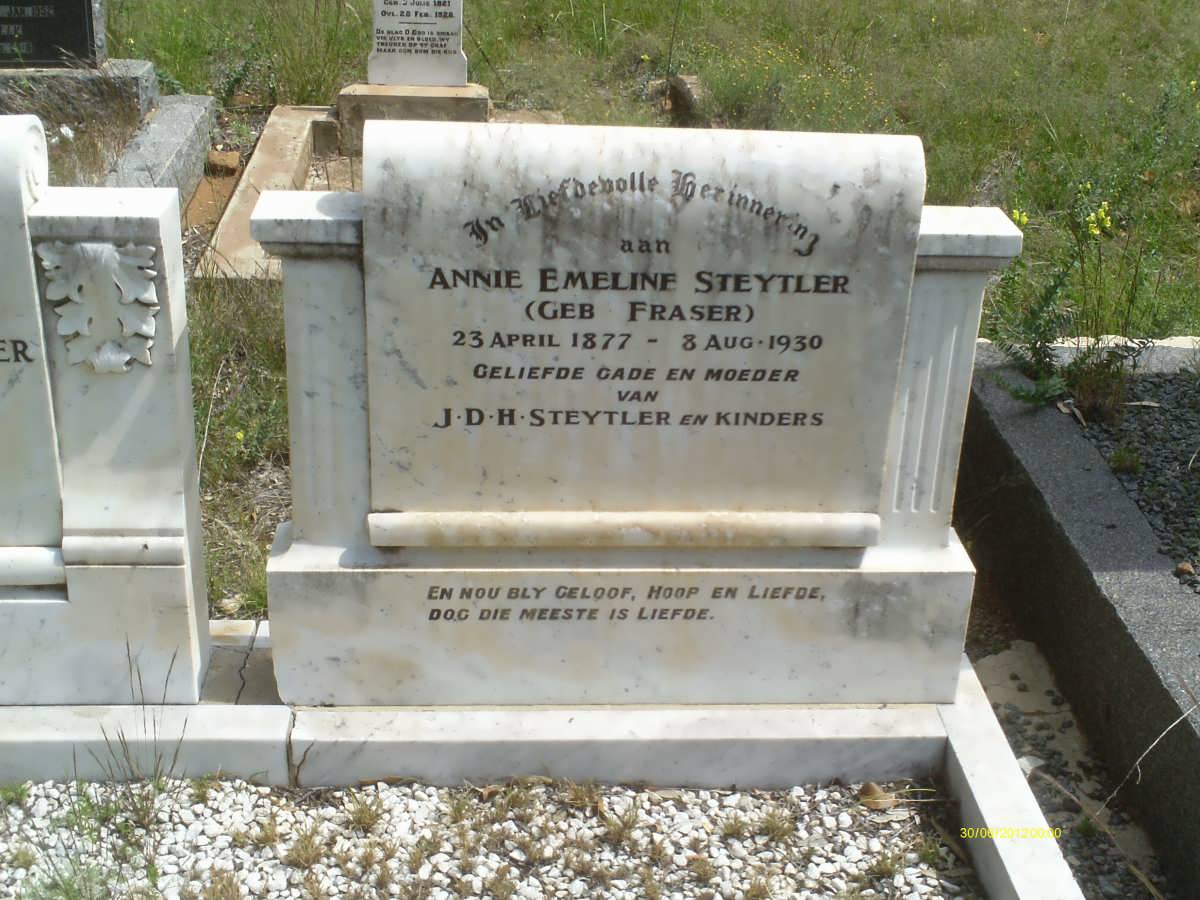 STEYTLER Annie Emmeline nee FRASER 1877-1930