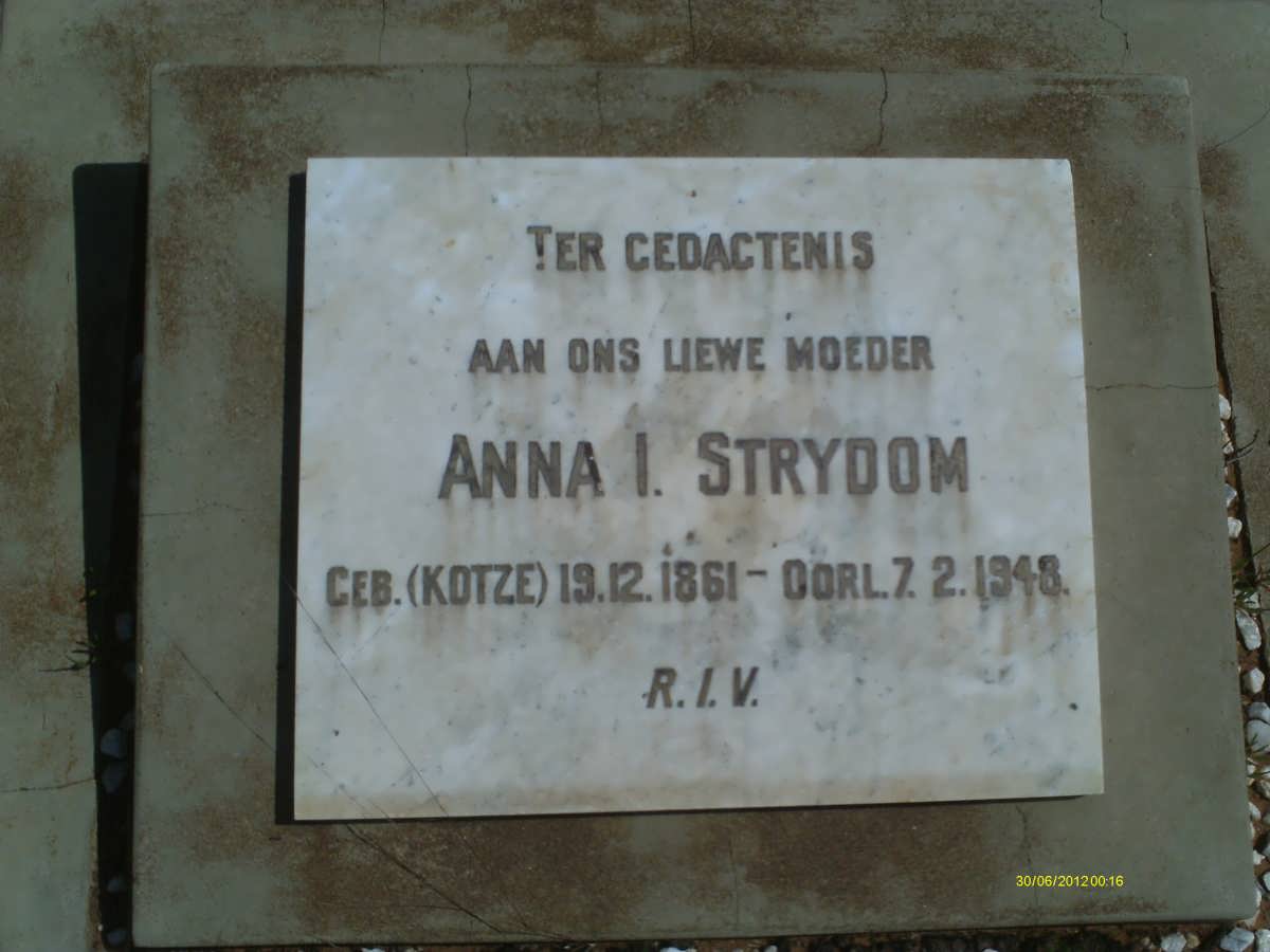 STRYDOM Anna I. nee KOTZE 1861-1948