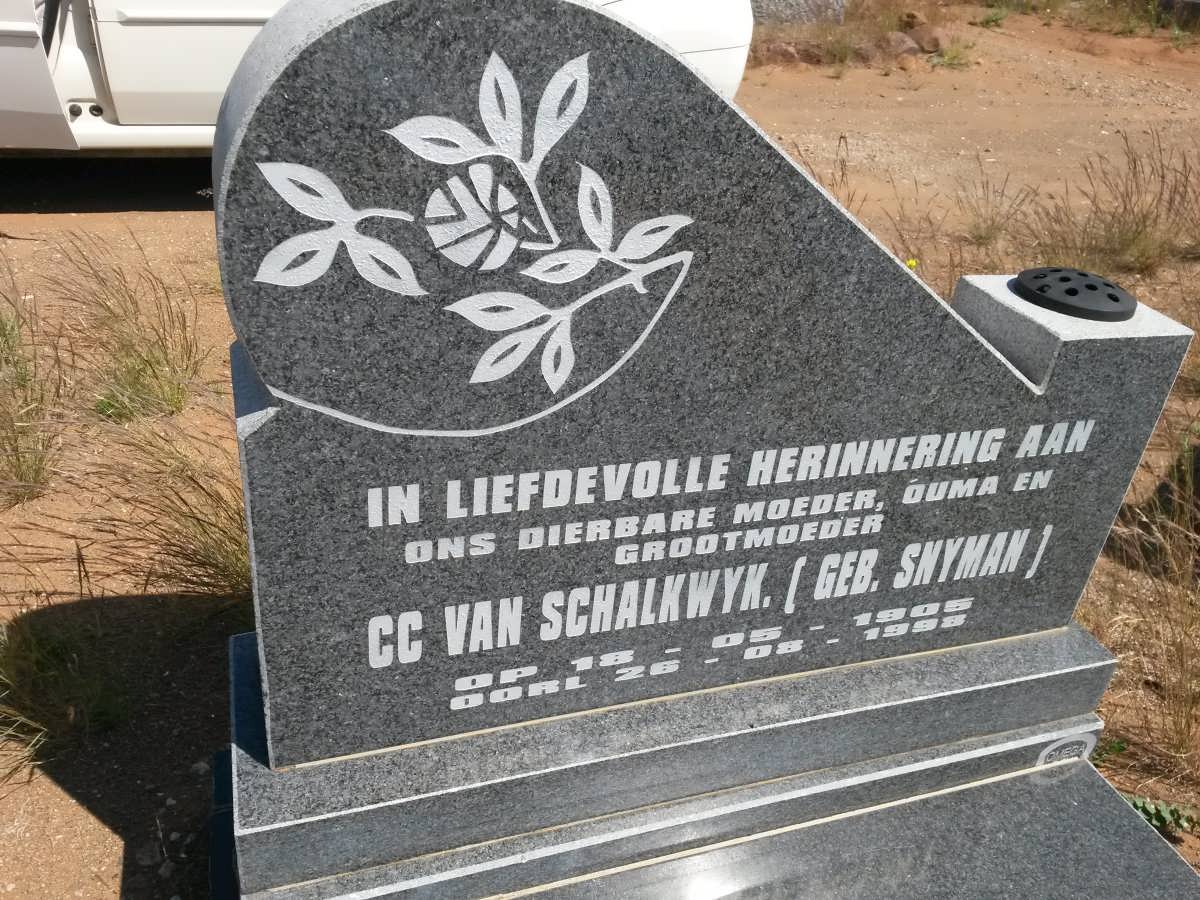 SCHALKWYK C.C., van nee SNYMAN 1905-1988