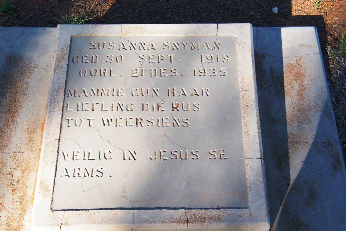 SNYMAN Susanna 1918-1935