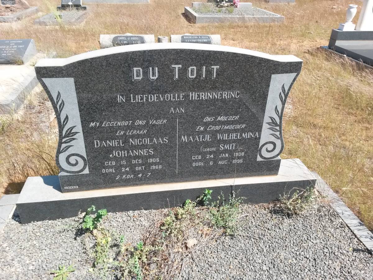 TOIT Daniel Nicolaas Johannes, du 1905-1968 &amp; Maatje Wilhelmina SMIT 1908-1995